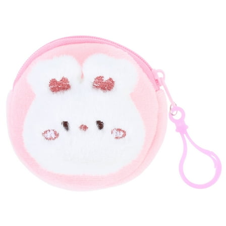 MLINS Bunny Coin Purse Mini Plush Cartoon Wallet for Kids Coin Storage Pouch Portable Earphone Bag for Girls Women Cute Small Purse Fluffy Change Purse