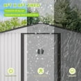 thumbnail image 4 of HOGYME 8'x8' Outdoor Storage Shed, Utility Tool Storage House Shed w/ Doors Vents for Patio Lawn Backyard, White+Gray, 4 of 22