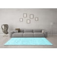 thumbnail image 3 of Ahgly Company Indoor Round Solid Light Blue Modern Area Rugs, 5' Round, 3 of 4