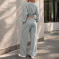 thumbnail image 4 of 2 Piece Sets for Women Lounge Sets Long Sleeve Tops Sweatshirt Wide Leg Pants Fall Casual Vacation Travel Outfits with Pockets, 4 of 6