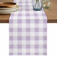thumbnail image 2 of Lavender Purple Grid Table Runner 90 Inches Long,Kitchen Dining Tablerunners Farm Pastoral Theme Linen Table Runners Dresser Scarves for Home Dinner Wedding Holiday Party Decor, 2 of 9
