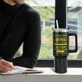 thumbnail image 2 of 40 Oz Boss Tumbler with Handle and Lid Straw, Black Stainless Steel Travel Cups, Office Farewell Gifts for Manager, Mentor, Leader Women Men (1PC), 2 of 7