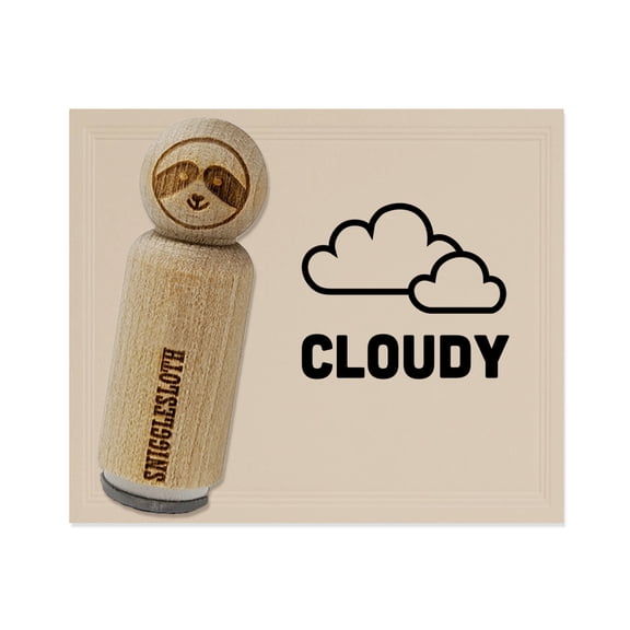 Cloudy Cloud Weather Day Planner Rubber Stamp for Scrapbooking Crafting Stamping - Mini 1/2 Inch