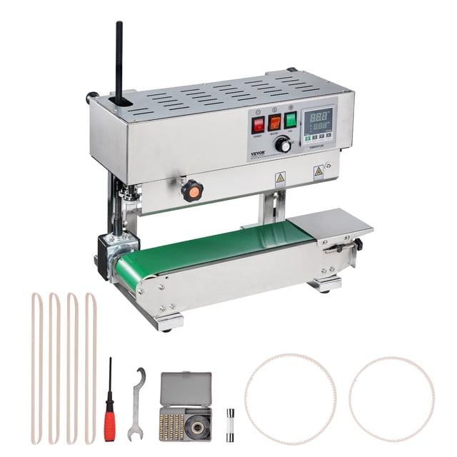 VEVOR Machine de Scellage de Sacs Continue Scellant Vertical en Acier Inoxydable