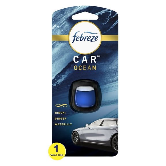 Febreze Car Odor-Fighting Air Freshener Vent Clip, Ocean, 0.07 oz, 1 Count