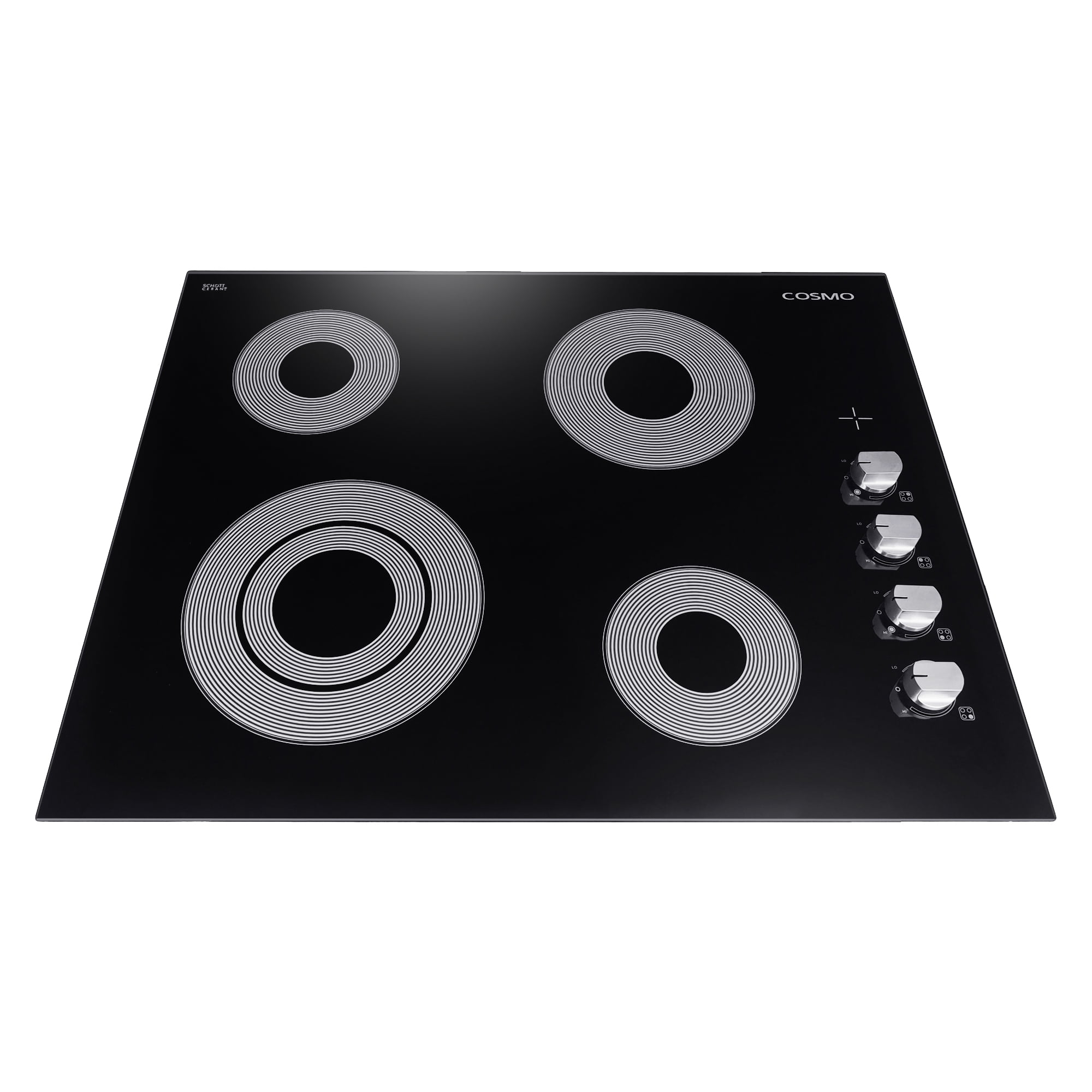 24 in. Electric Ceramic Glass Cooktop with 4 Elements Dual Zone Element