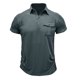thumbnail image 1 of Mens Camisas de Manga Corta Color Sólido Botón de Solapa Bolsillo Turndown Collar Blusa para Negocios Informales, 1 of 4