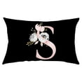 thumbnail image 1 of Fiudx Funda de Almohada Floral, Elegante Diseño Del Alfabeto Inglés, Suave Poliéster Color Melocotón, Ideal para Sofá Cama, Sillón, Aspecto Acogedor y Moderno, Tamaño 50 X 30 Cm, Ideal Como Regalo., 1 of 2