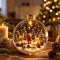thumbnail image 5 of Clear Christmas Diorama Bauble Ornament 2D Winter Scene Festive Christmas Tree Hanging Decor for Mantel Window Holiday Gift Idea, 3.15In #, 5 of 7