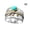 A, variant on FENGGHAO Mother’s Day Gift Silver Turquoise Diamond Ring for Women, Natural Gemstone Fashion Jewelry, High Quality Metal, Sizes 6-11