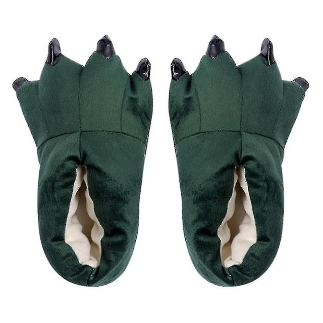 Baimingadult Niños Animal S Pies Zapatillas Garra Pata De Dinosaurio Felpa Zapatos Divertidos Zapatillas