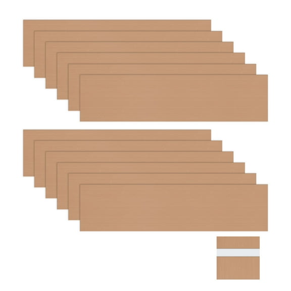 Uxcell 12-Pack Name Plate Engraving Blanks 1.3mm Thick 8x2 Inch Brown/White