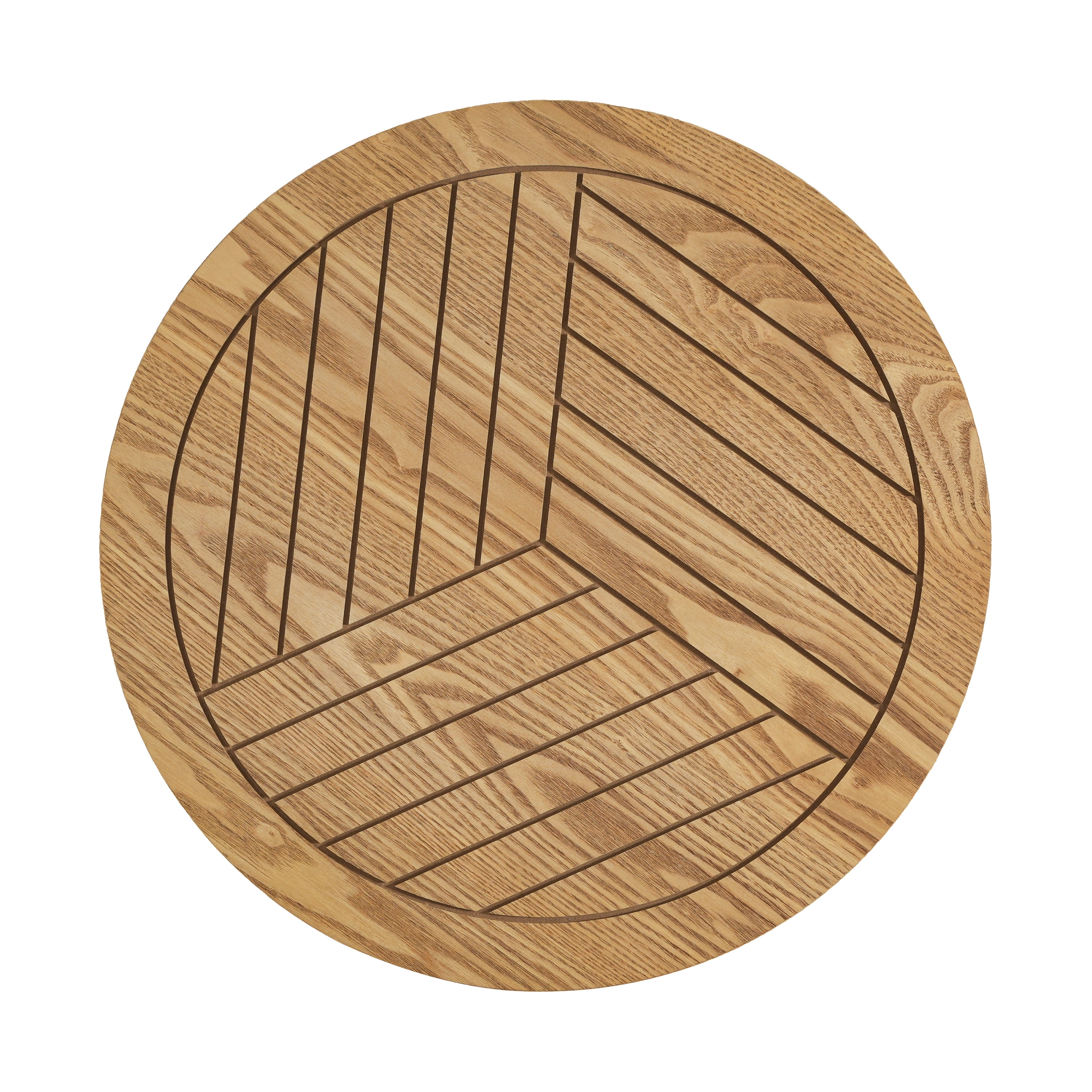 Round Wood Accent Table 17.72 Inch, Natural Finish End Table with Curved Base for Living Room Bedroom