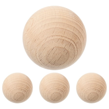 SOPOTUTU Game Balls Bocce Balls Light Yellow Wood Outdoor Sports Grass 4Pcs 1.8*1.8*1.8in
