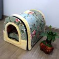 thumbnail image 3 of Caseta y mascota 2 en 1, lavable a máquina, antideslizante, plegable, suave, cálida, para perros, gatos, cachorros, conejos, cama para caseta con almohada desmontable, verde L JAMW Sencillez, 3 of 5