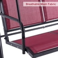 thumbnail image 7 of Mcombo Outdoor 3 Person Patio Canopy Swing Chair, Porch Swing, Burgundy, 7 of 7