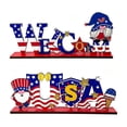 thumbnail image 2 of Nkmbld 2Pcs 4th of July Wooden Table Decor Patriotic Wood Sign Tabletop Centerpiece for Independence Day Office Desk Kitchen Tiered Tray Decor Shelves, 2 of 8