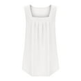 thumbnail image 4 of Taqqpue Girls Tank Tops Summer Sleeveless Square Neck Casual Shirts Pleated Flowy Solid Color Loose Fit Blouse Cute Fashion Tees Tops Curved Hem 5-15 Years, 4 of 6