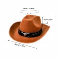 thumbnail image 2 of Cowboy Hat for Men Women Suede Western Leather Cowgirl Hats Uniex Hat,One Size, 2 of 4