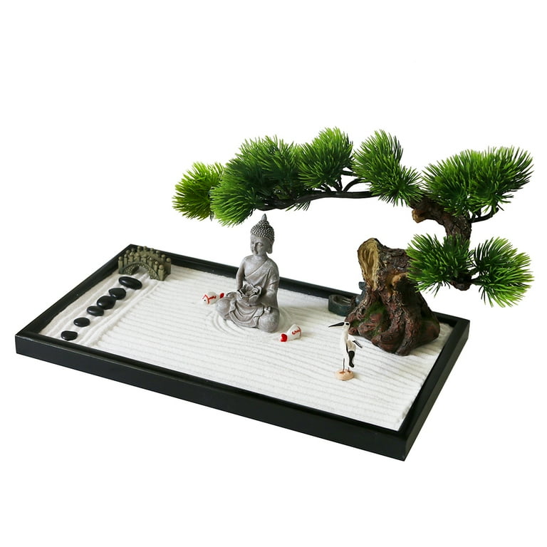 Japanese Tabletop Meditation Buddha Zen Garden Kit Tabletop Rock