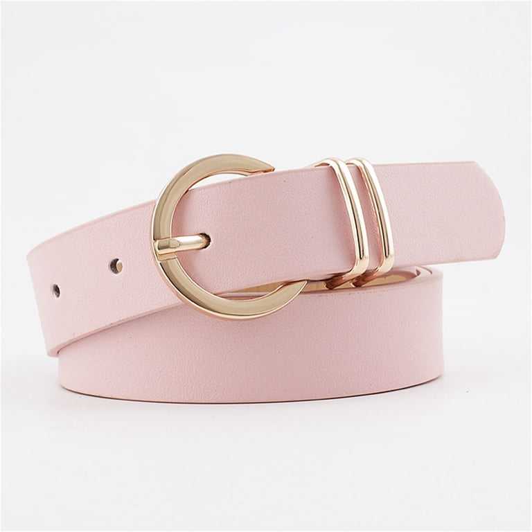 Elegant Pink Belt with Gold Buckle Concitor Reversible Belt Bonded Leather with Removable Gold  main image 3