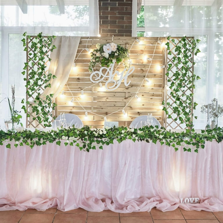 Dolicer 12 Strands 84Ft Fake Vines for Bedroom, Artificial Ivy Garland with  33Ft String Lights, Fake Ivy with Fake Leaves Wall, Ivy Leaves Room Decor