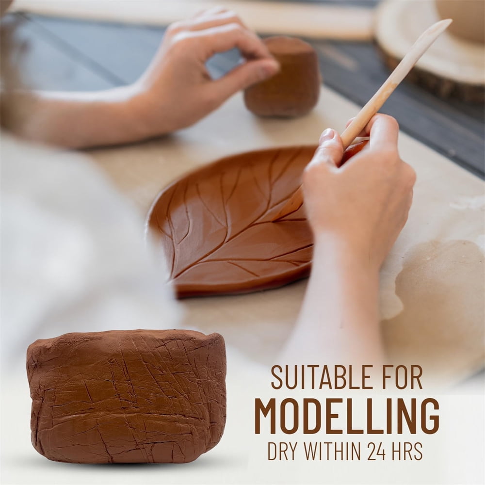 NOGIS Air Dry Modeling Clay, for Sculpting, Wheel Throwing, Hand Building, All-Purpose Modeling Clay 5 lbs for Sculpting (Terracotta)