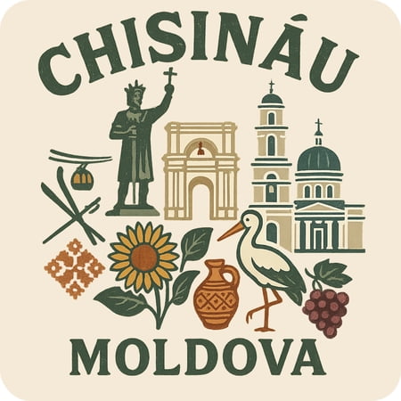 Chisinau Moldova Keepsakes Souvenir Vinyl Sticker – Destination Travel Keepsake Collectible (3-Inches Wide)
