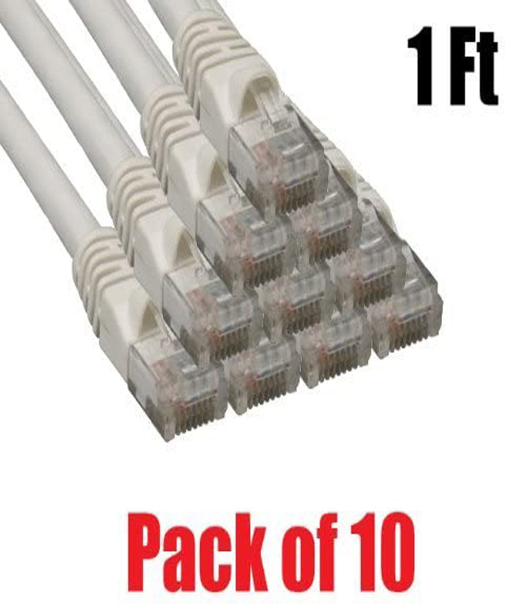 5 Pack Lot CCA 15ft Molded UTP Cat5e Network Cable White 