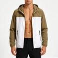 thumbnail image 3 of Men's UPF 50+ Sun Protection Hoodie Jacket Long Sleeve Zip Lightweight Windbreaker Quick Dry Athletic Outdoor Shirts with Pockets Khaki 3XL, 3 of 6