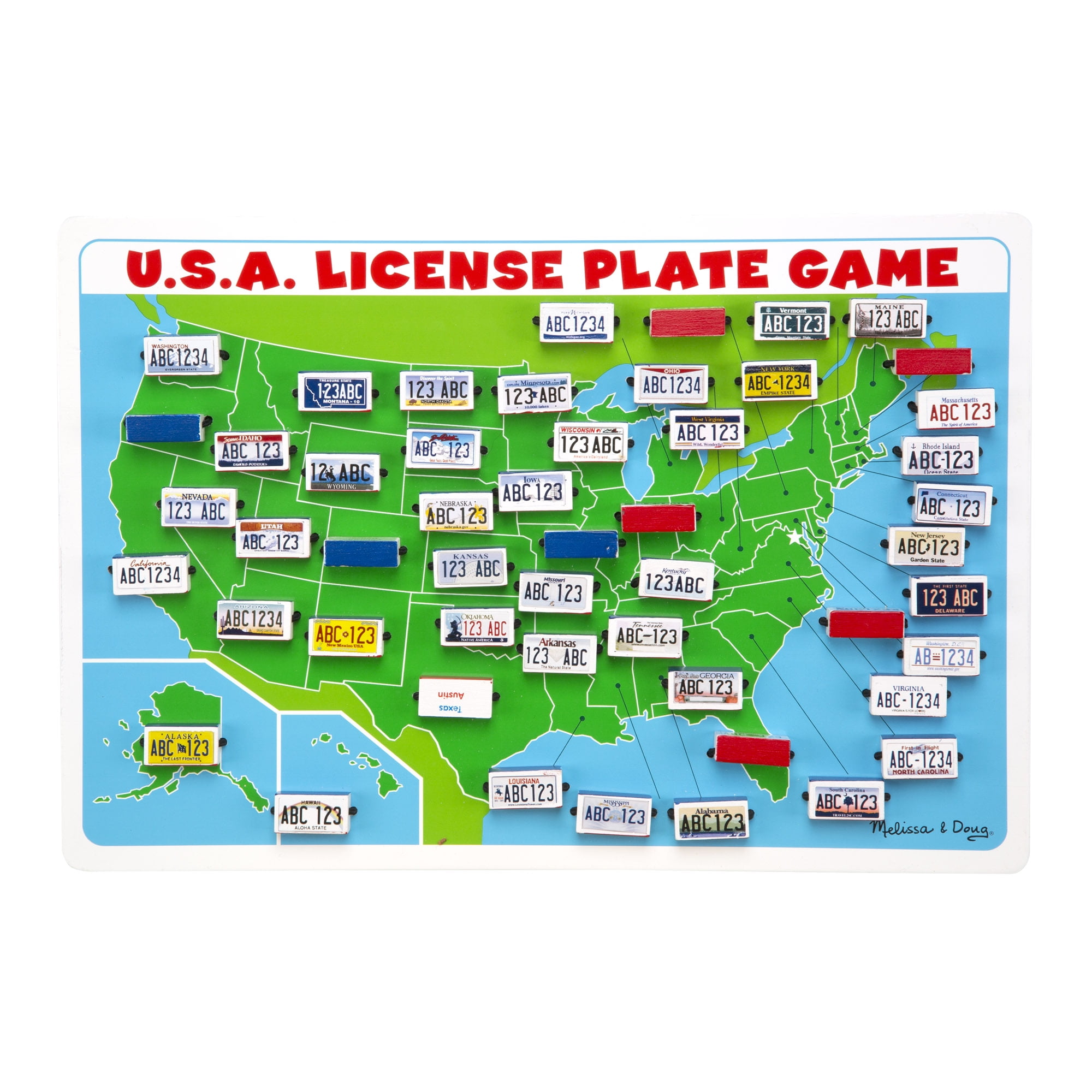 USA License Plate Game Melissa & and Doug Great For Travel Ages 8 NEW 