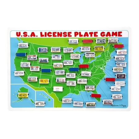 Melissa & Doug Wooden Flip to Win License Plate Game Travel Toy