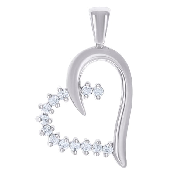 925 Sterling Silver Womens Cubic Zirconia Love Heart Charm Pendant Necklace Pendant for Women