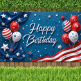 thumbnail image 5 of Patriotic Theme Happy Birthday Banner Decorative Design Balloon Decoration Star Accents for Birthday Party Celebration Event, 5 of 7