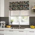 thumbnail image 4 of Plant Boots Curtain Valances for Windows, Kitchen Valance Window Treatments Panel 2 Pack, Green Botanical Summer Lavender Black Country Rod Pocket Short Curtains for Bathroom Bedroom 54 x 18 Inch, 4 of 8