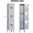 thumbnail image 3 of 3 Door/5 Door Metal Lockers Storage Cabinet for School Office Gym Metal Storage 3 Door Grey, 3 of 5