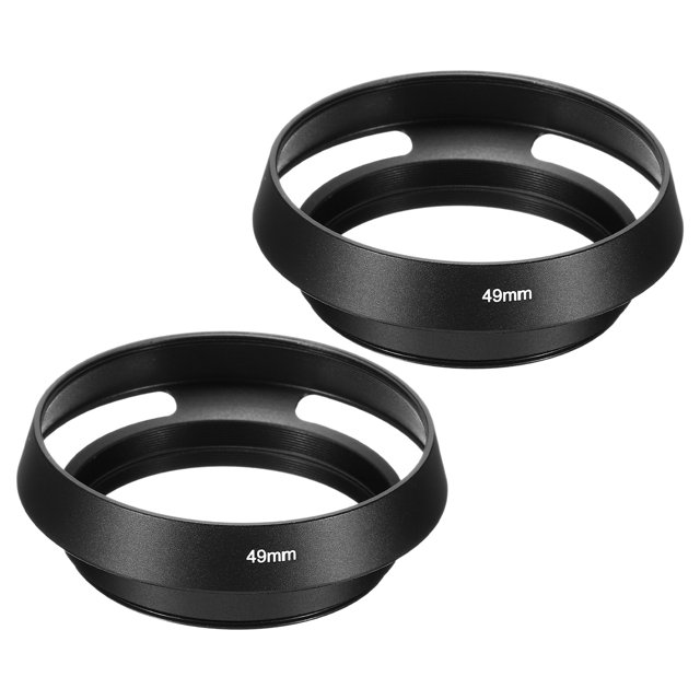 Unique Bargains 49mm Lens Hood, 2Pcs Standard Vented Matte Surface Inside Lens Hood, Black