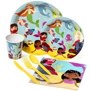Five Enchanted Mermaid Party Supplies and Girls Birthday Party Decorations Set For 12