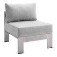 thumbnail image 2 of Modway Shore Sunbrella® Fabric Aluminum Outdoor Patio Armless Chair in Silver Gray, 2 of 5