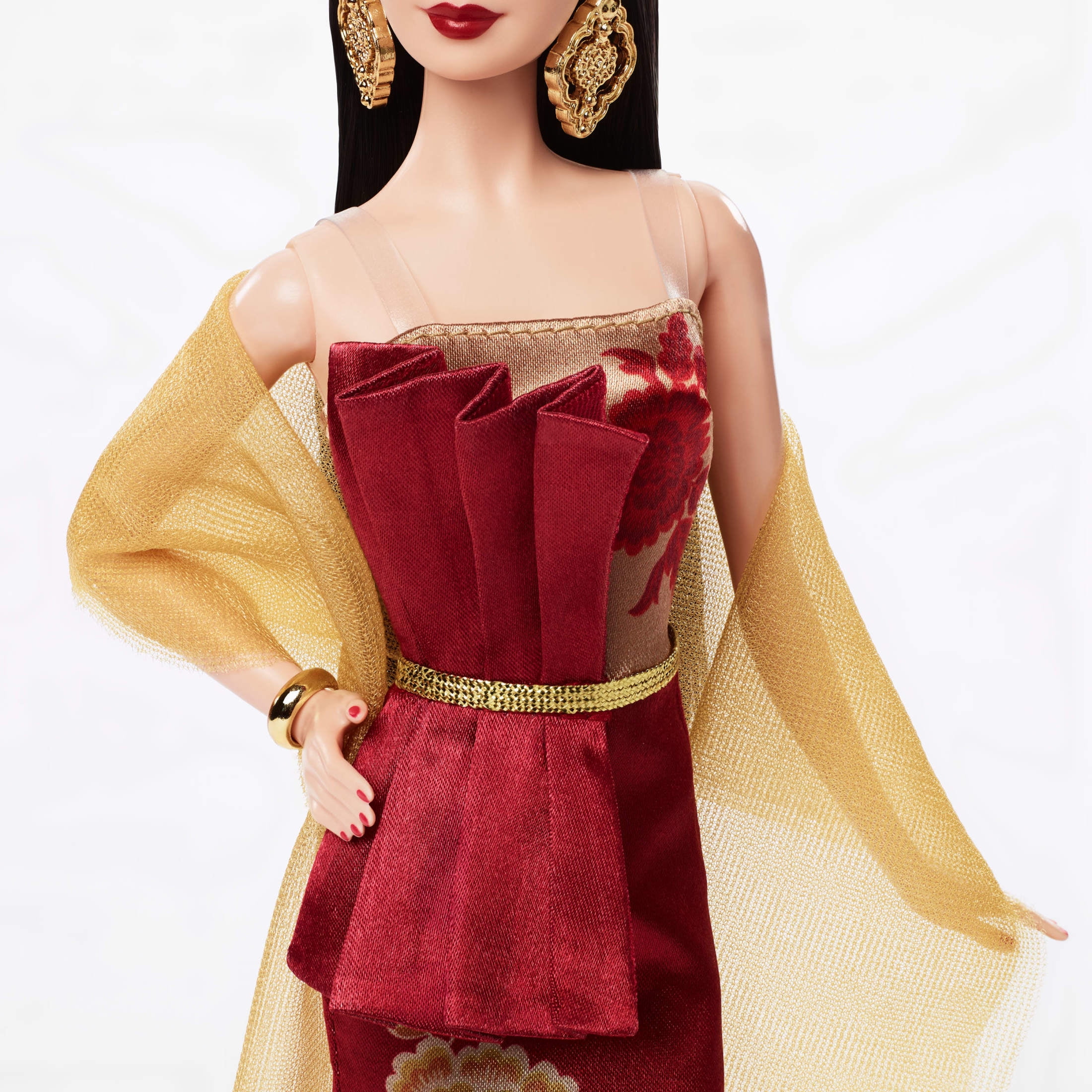 Barbie Lunar New Year Fashion Doll, Red Dress with Golden Peonies