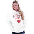 thumbnail image 3 of Follow Your Heart Cute Valentines Day Hoodie Sweatshirt Women Brisco Brands X, 3 of 6