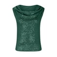 thumbnail image 5 of BLVB Women's Sequins Tank Tops Cowl Neck Sleeveless Sparkly Glitter Party Club Night out Shirts, 5 of 9