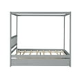 thumbnail image 4 of Clipeyh Full Size Gray Canopy Bed with Trundle Pinewood Platform Frame, 4 of 6