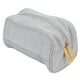 thumbnail image 1 of Bolsa de almacenamiento de maquillaje, bolsa organizadora cosmética de lino y algodón con cierre de cremallera de cuero PU para uso en viajes, 1 of 14