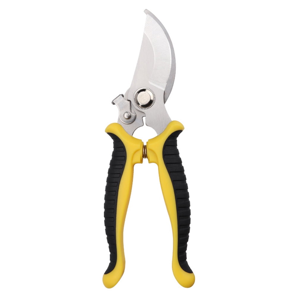 Amdohai Orchard Shears Garden Scissors Multi-Function Durable Yellow&Black Hand Shank Pruning Shears