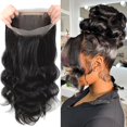 thumbnail image 1 of GYAJEP 360 encaje frontal 360 HD transparente encaje completo 12A sin procesar brasileño Remy cabello humano onda del cuerpo frontal nudos blanqueables 360 cierre 150% densidad color natural 14 pulgad, 1 of 5