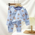 thumbnail image 2 of Faraee Pyjama pour Garçons Pyjama pour Filles à Manches Longues Ajusté Ensembles de Vêtements de Nuit Pyjamas pour Tout-Petits Vêtements Bébé Ensemble 2 Pcs PJS Tenue d'Automne Hiver (18-24 Mois, Bleu), 2 of 4