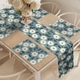 thumbnail image 2 of Ambesonne Ivory and Blue Table Runner & Placemats, Garden Art Bouquet, Placemat 4 pcs + Runner 14"x72", Slate Blue Dark Blue, 2 of 2