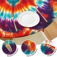 thumbnail image 4 of Colorful Tie Dye Pattern Round Fitted Tablecloth with Elastic Edge,Dining Table Cover Waterproof,Outdoor Round Tablecloth for Camping,Dining,Indoor and Outdoor, 4 of 7