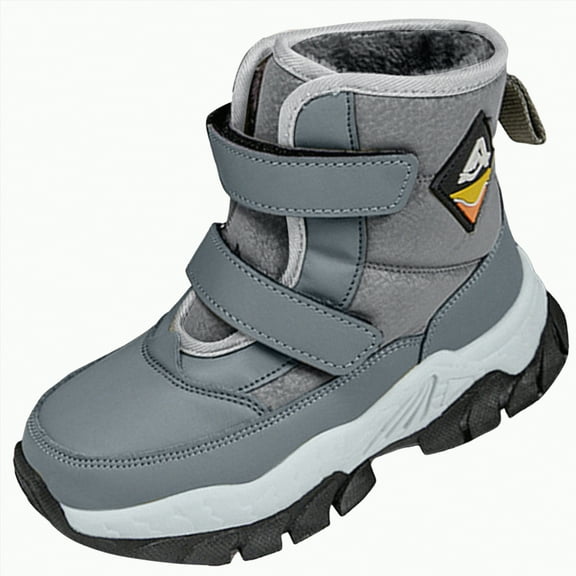 UngA Winter Boots Kids Fleece Lining Walking Hiking Boots Non Slip Ankle Boots Unisex-Child Cold Weather Shoes Outdoor Kids Snow Boots Boys (Little Kid/Big Kid),Size 3